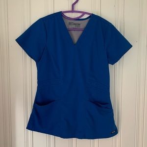Blue scrub top